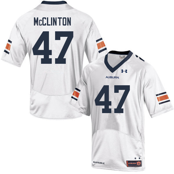 Men #47 Mac McClinton Auburn Tigers College Football Jerseys Sale-White